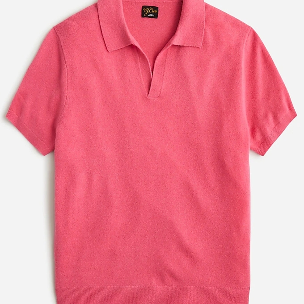 J.Crew BG933 Cashmere Men's Pink Polo Shirt Sweater